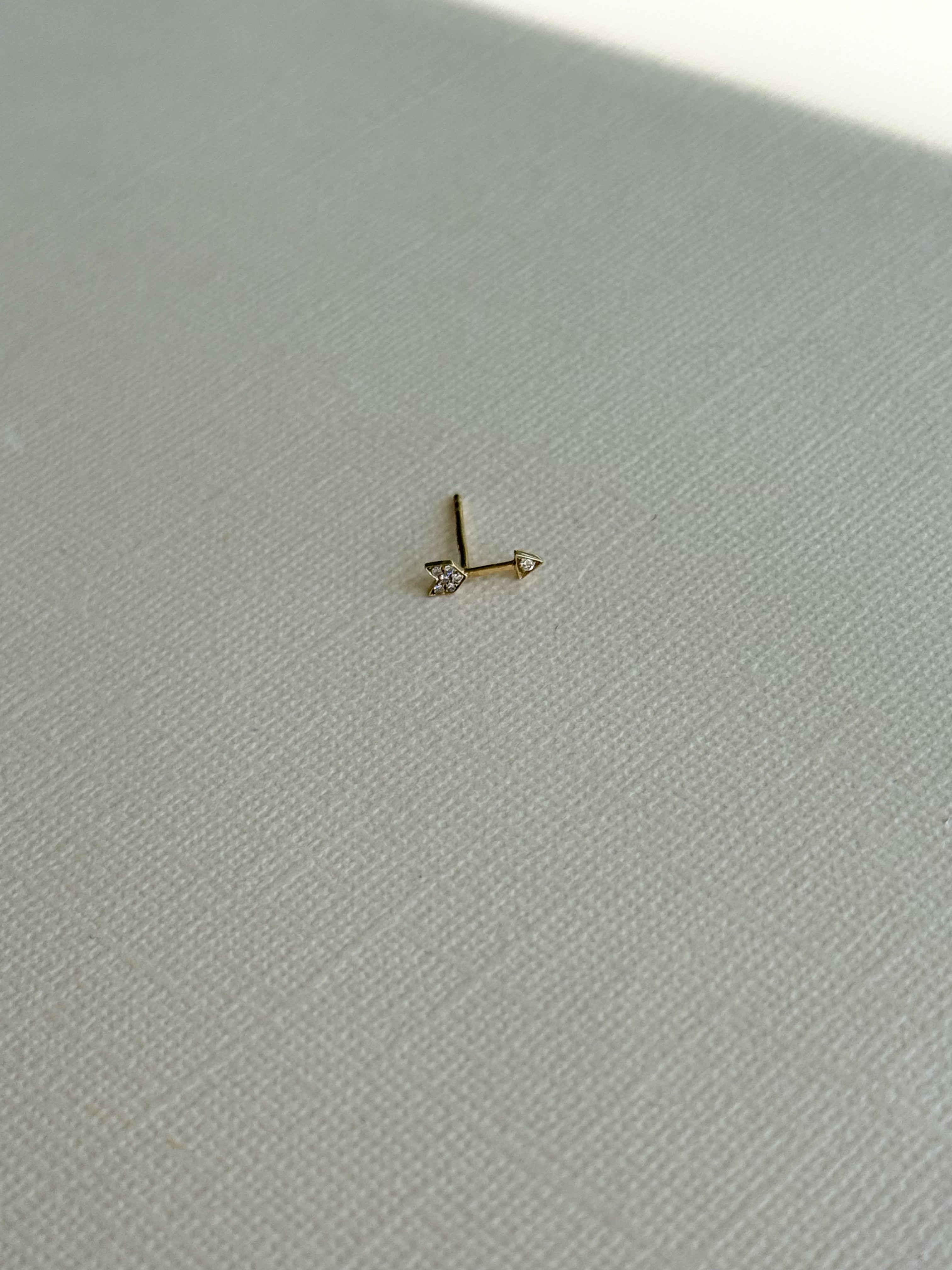 Pave Diamond Cupid Arrow Stud - Single SAMPLE SALE Zoe Lev Jewelry