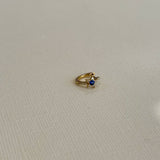 Pave Diamond Star Huggie with Blue Sapphire - Single SAMPLE SALE Zoe Lev Jewelry