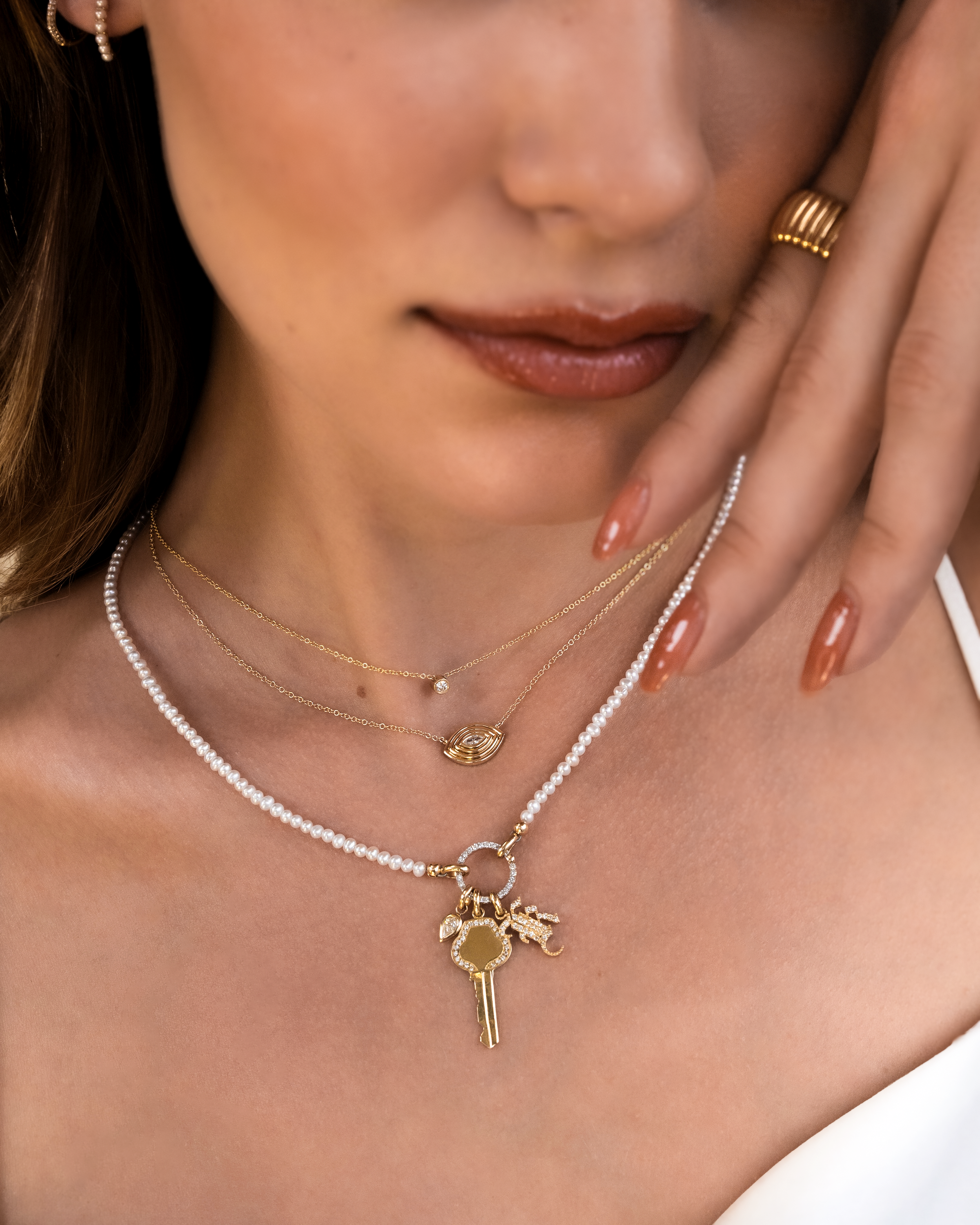 Mix & Match 14k Gold Charm Enhancer Chain Necklace Personalized Zoe Lev Jewelry