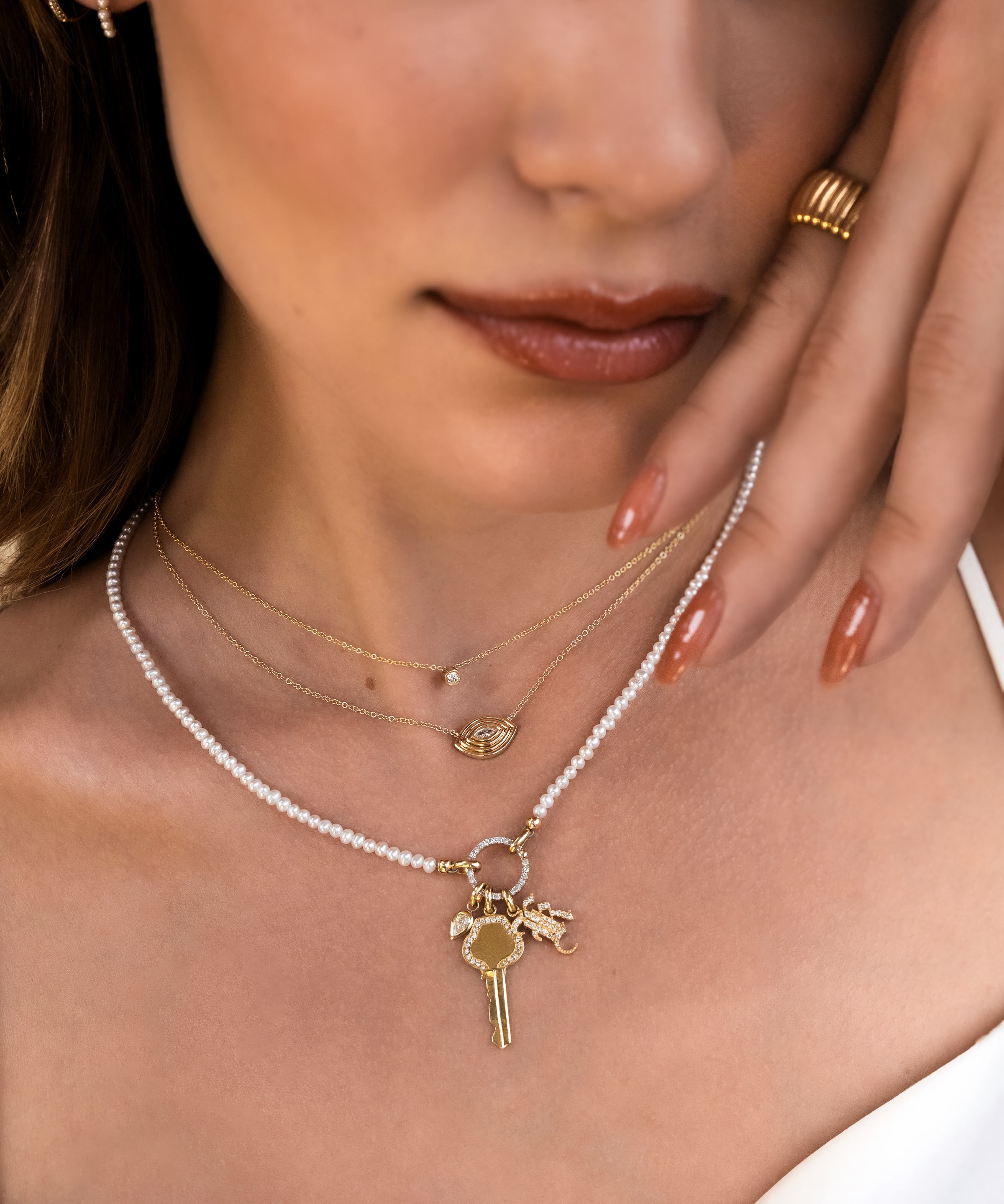 Pave Diamond Charm Enhancer Enhancer Zoe Lev Jewelry