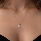 Pave Diamond Lock Pendant SAMPLE SALE Zoe Lev Jewelry
