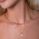 Pave Diamond Lock Pendant SAMPLE SALE Zoe Lev Jewelry