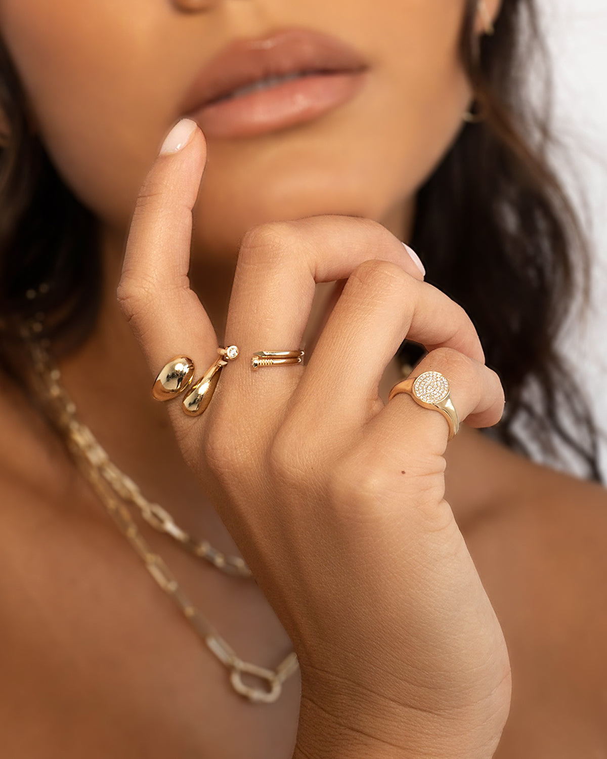 Diamond Nail Cuff Ring Zoe Lev Jewelry