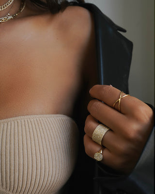 14k Gold X Ring