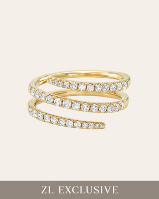 Pave Diamond Spiral Ring