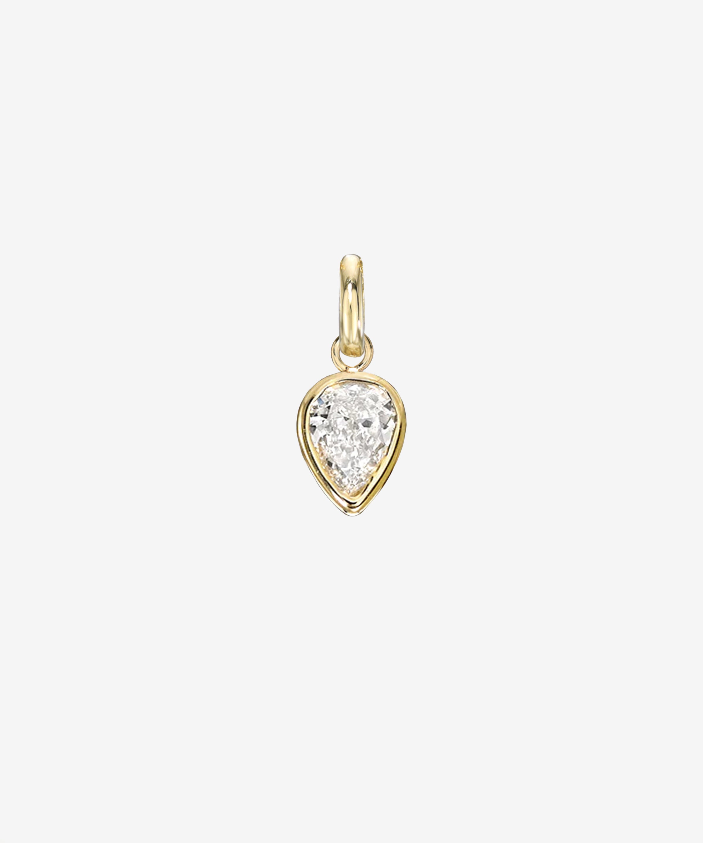 Pear Bezel Diamond Pendant Zoe Lev Jewelry
