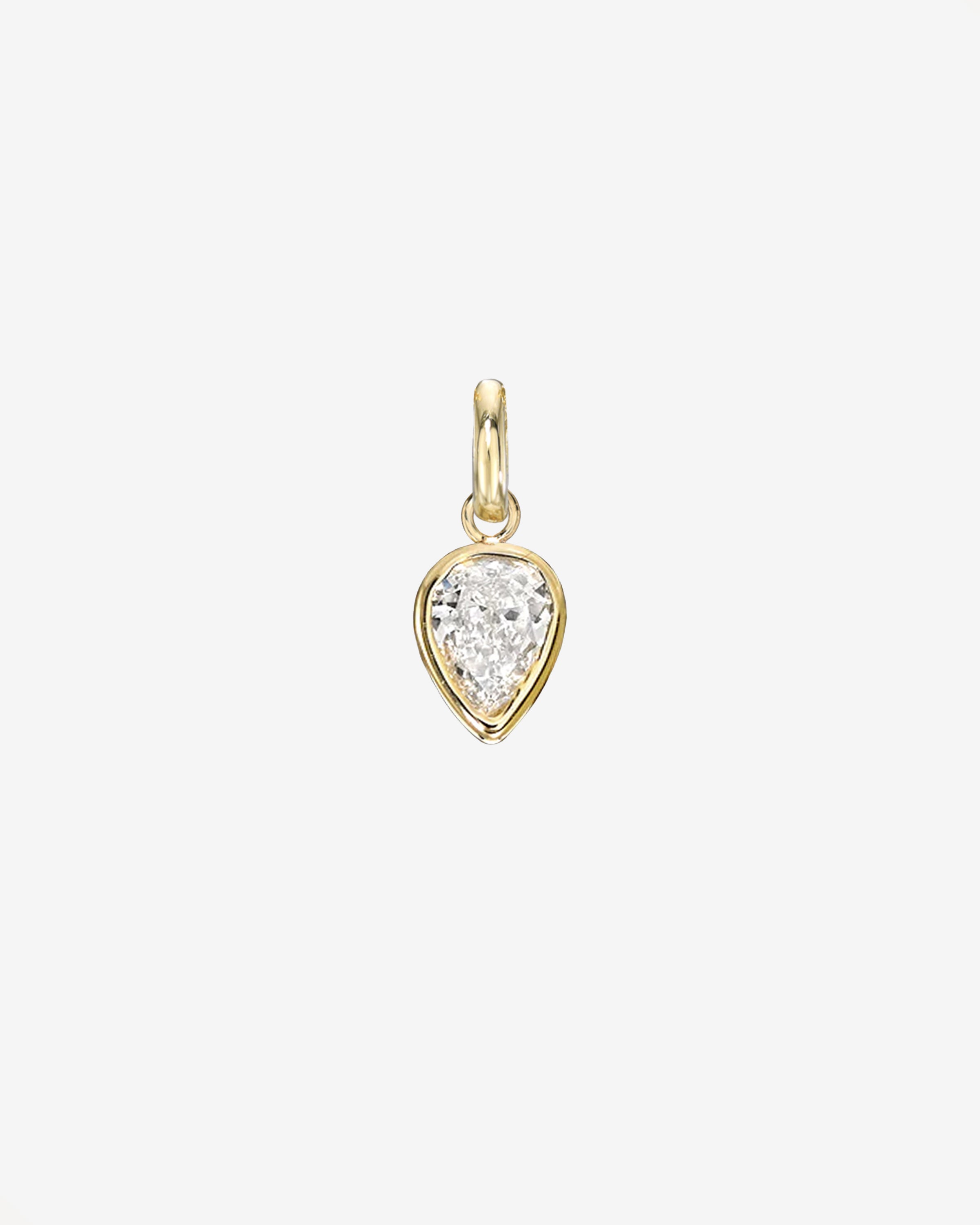 Pear Bezel Diamond Pendant Zoe Lev Jewelry
