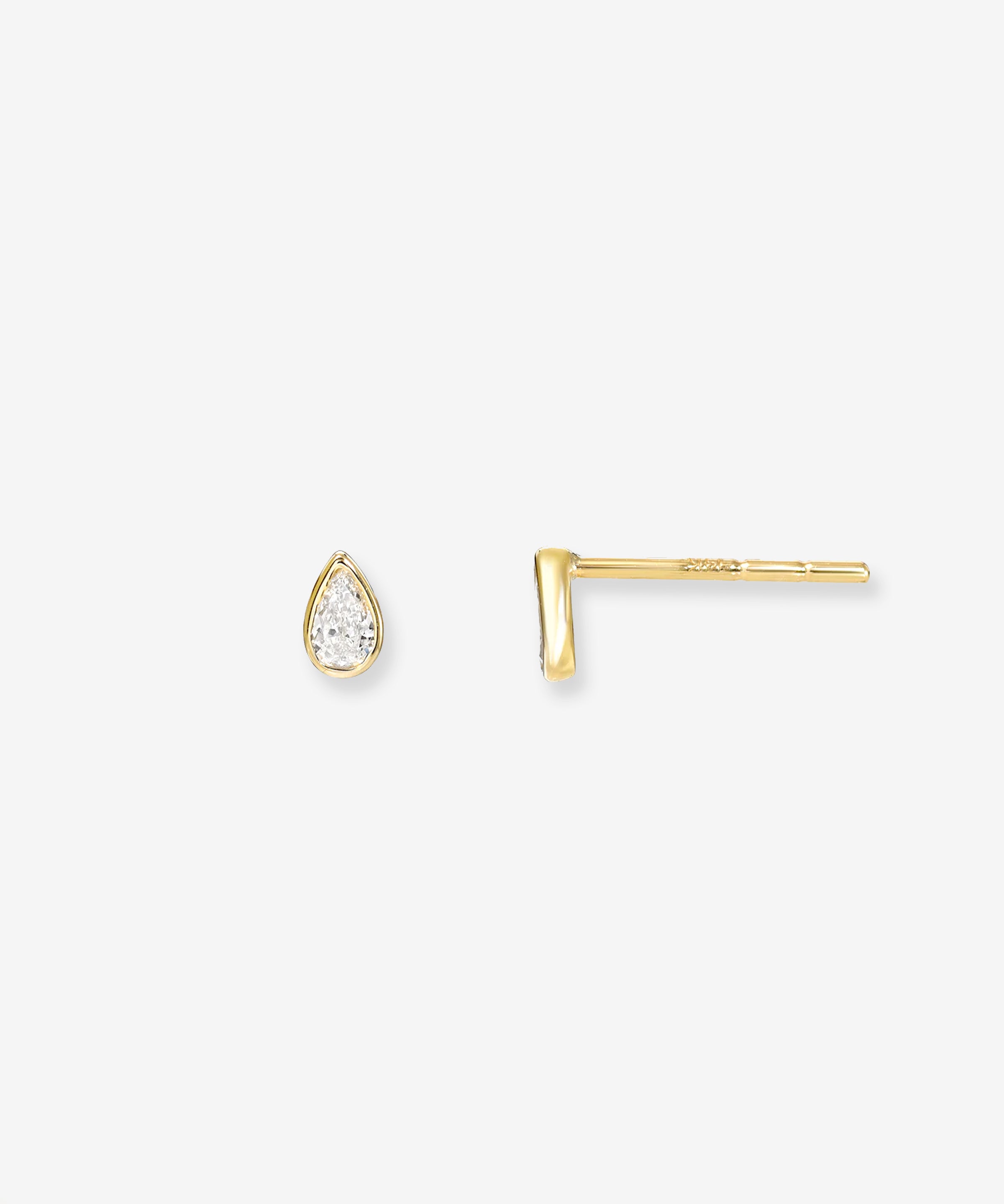 Pear Bezel Diamond Stud Earrings Studs Zoe Lev Jewelry