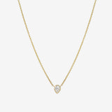 Pear Diamond Bezel Necklace Zoe Lev Jewelry