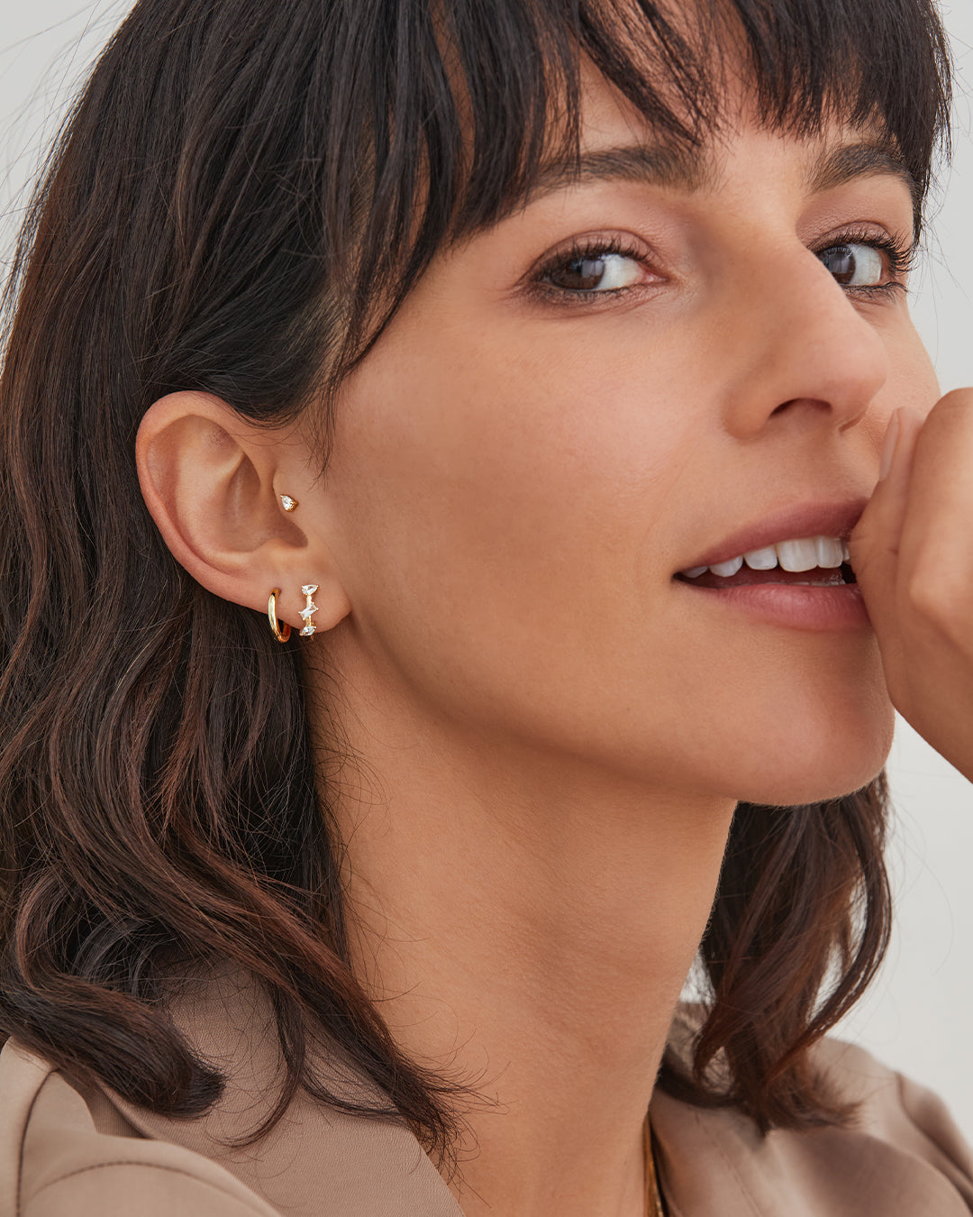 Pear Bezel Diamond Stud Earrings - Zoe Lev Jewelry