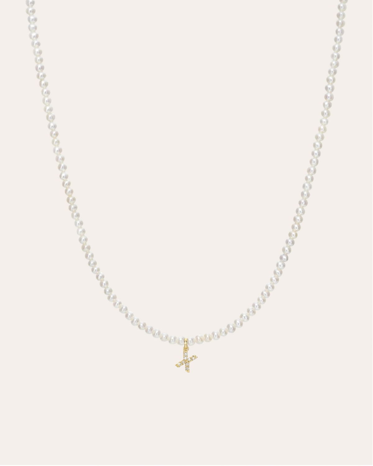 Pearl Bead Necklace Personalized Zoe Lev Jewelry 14K Yellow Gold Yes let's customize it!