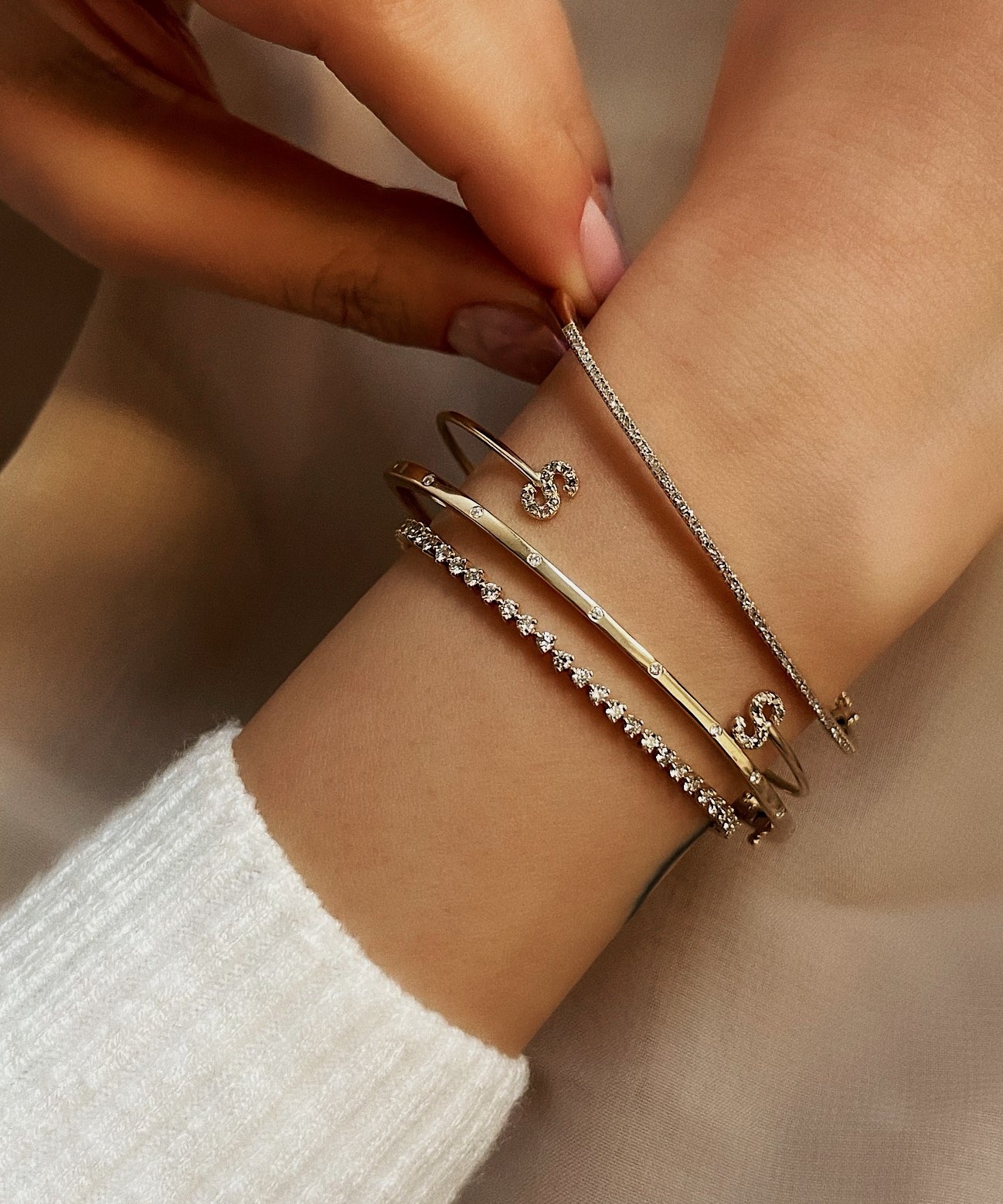 Diamond Bangle Zoe Lev Jewelry