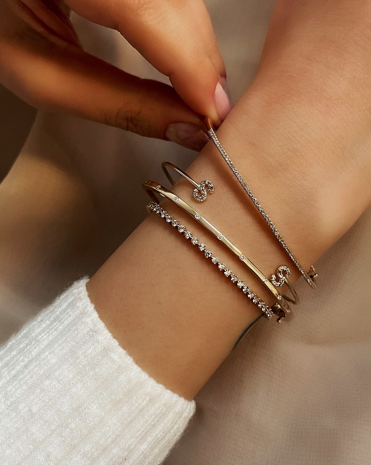 Diamond Bangle Zoe Lev Jewelry