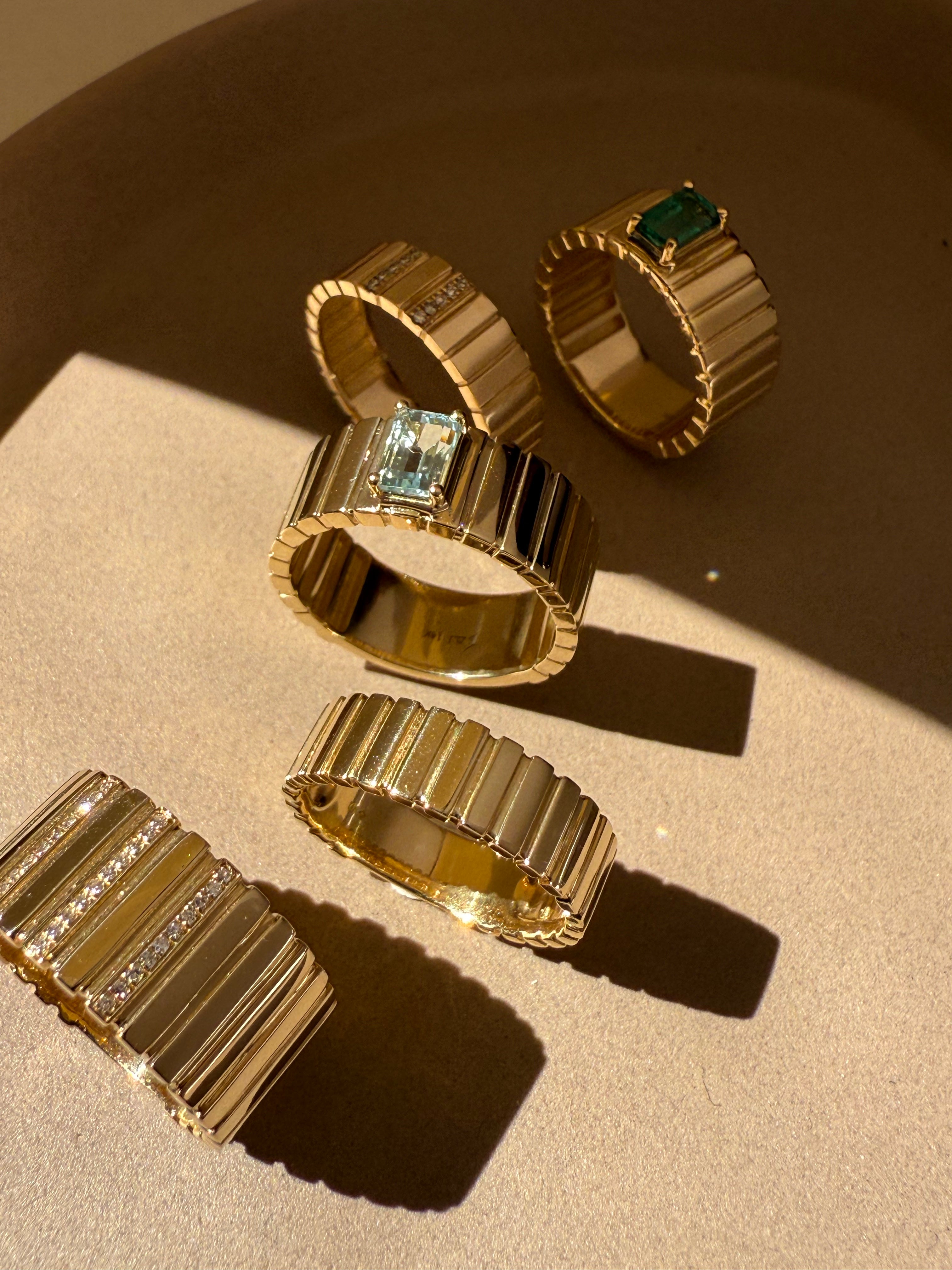 Birthstone Cigar Ring Personalized Zoe Lev Jewelry