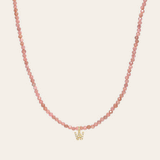Pink Rhodochrosite Bead Necklace Personalized Zoe Lev Jewelry 14K Yellow Gold Yes let's customize it!