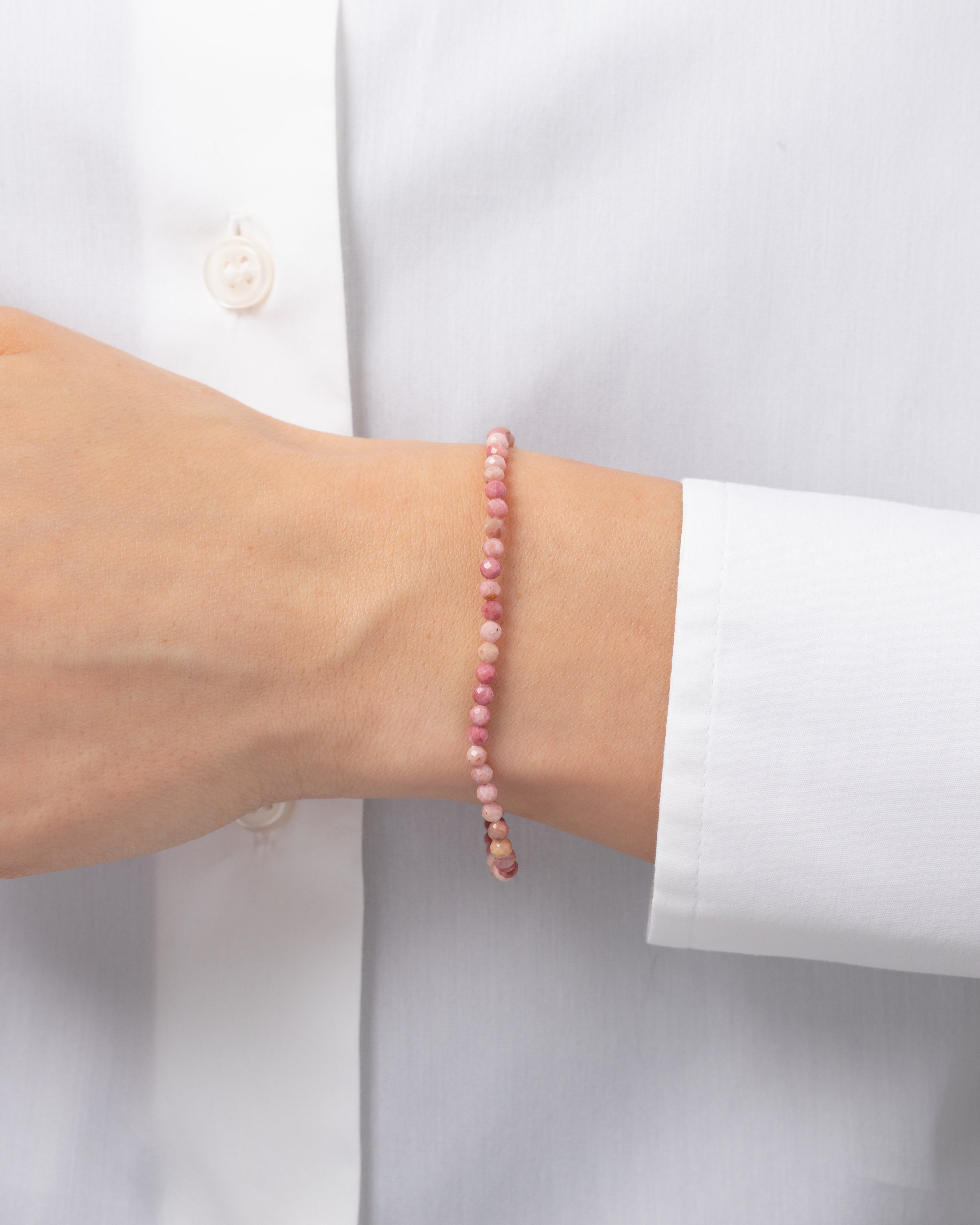 Pink Rhodochrosite Bead Bracelet Bead Bracelets Zoe Lev Jewelry