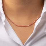 Pink Rhodochrosite Bead Necklace Personalized Zoe Lev Jewelry