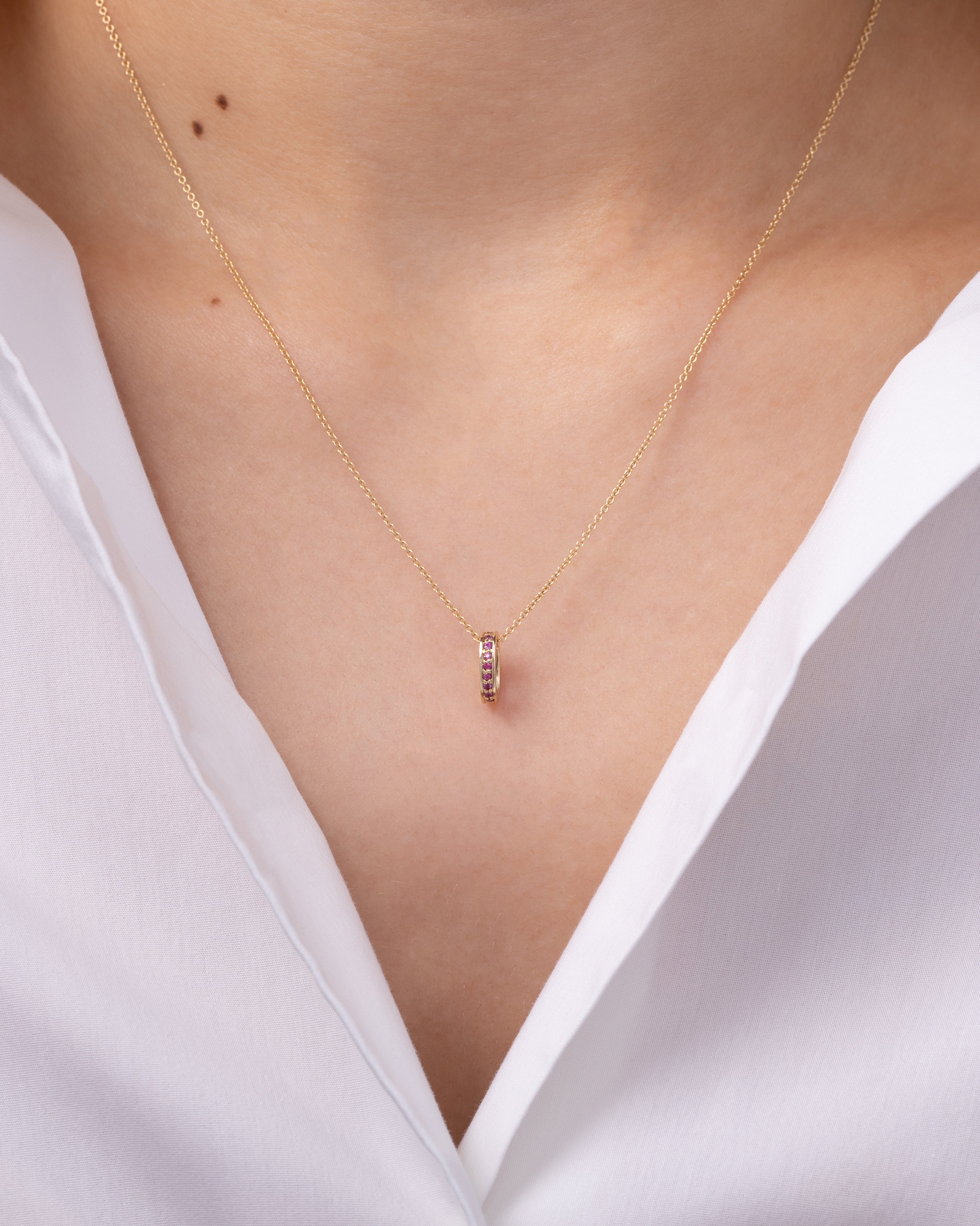 Pink Sapphire Eternity Heirloom Charm Zoe Lev Jewelry