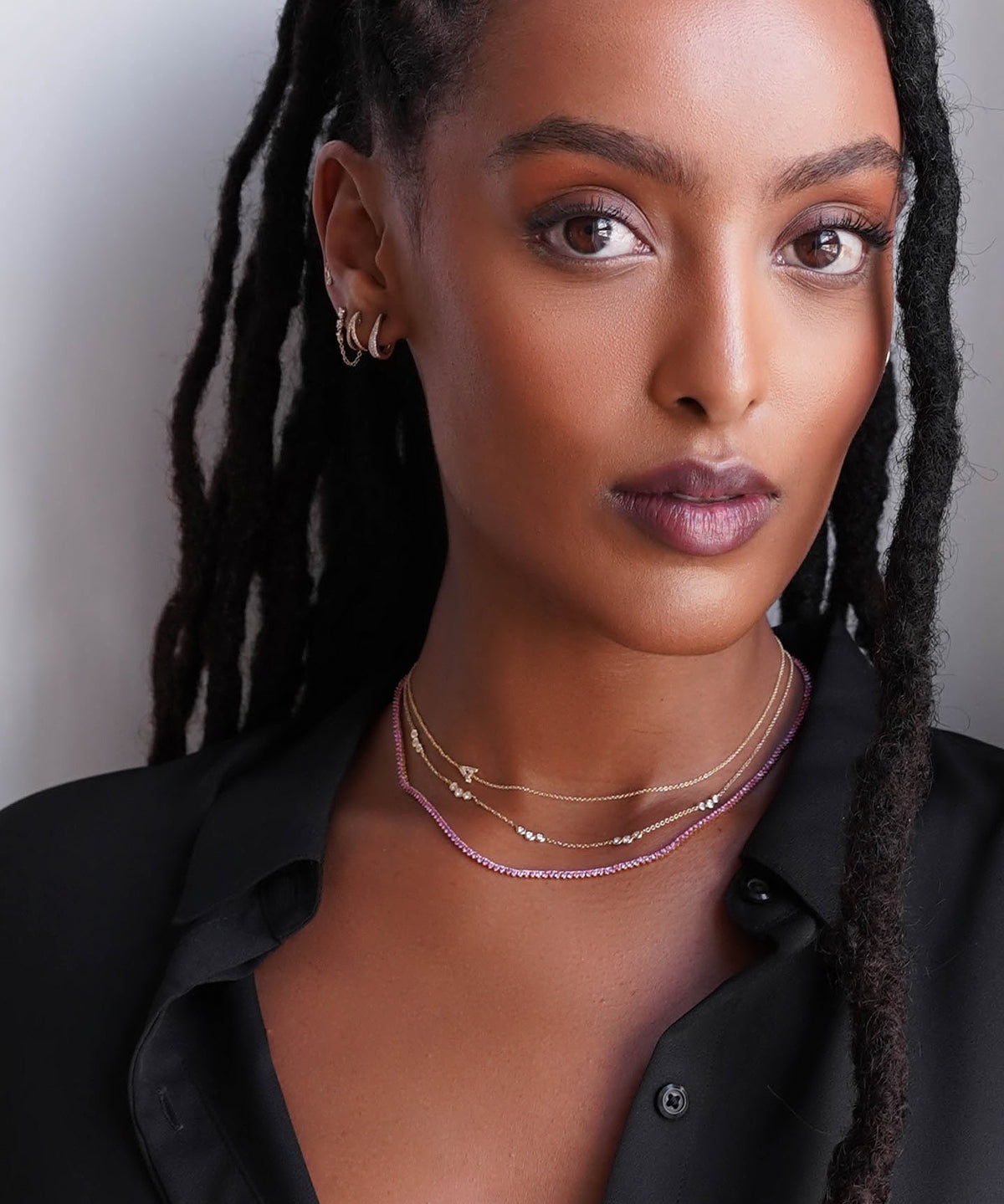 3 Prong Pink Sapphire Tennis Necklace Zoe Lev Jewelry