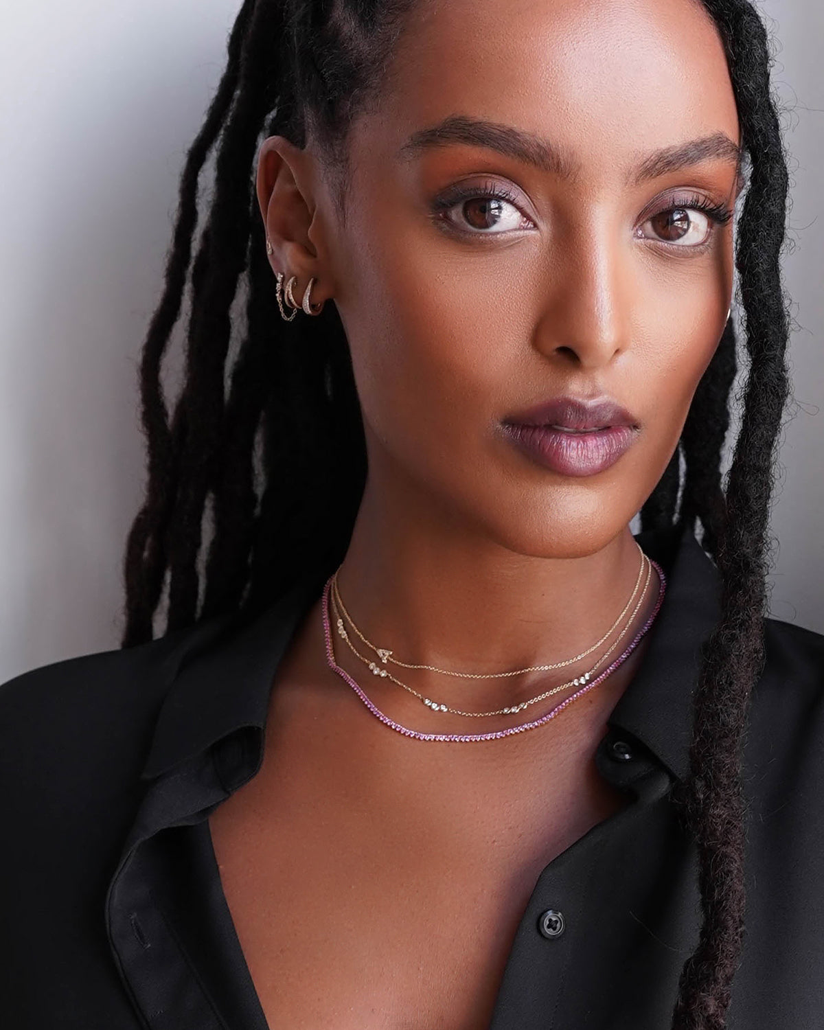 3 Prong Pink Sapphire Tennis Necklace Zoe Lev Jewelry