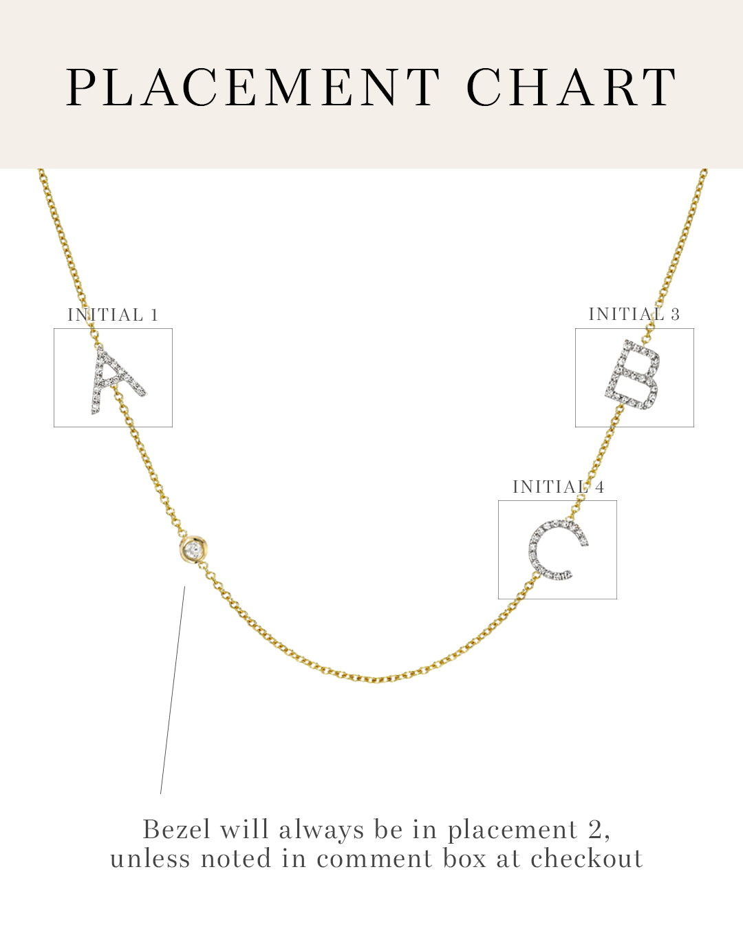 Diamond Asymmetrical Initial and Bezel Necklace Personalized Zoe Lev Jewelry