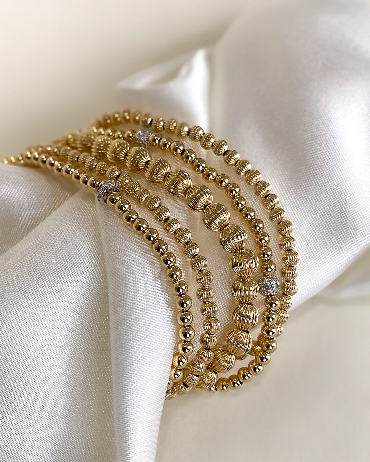 3mm Pleated Bead Bracelet Bead Bracelets Zoe Lev Jewelry