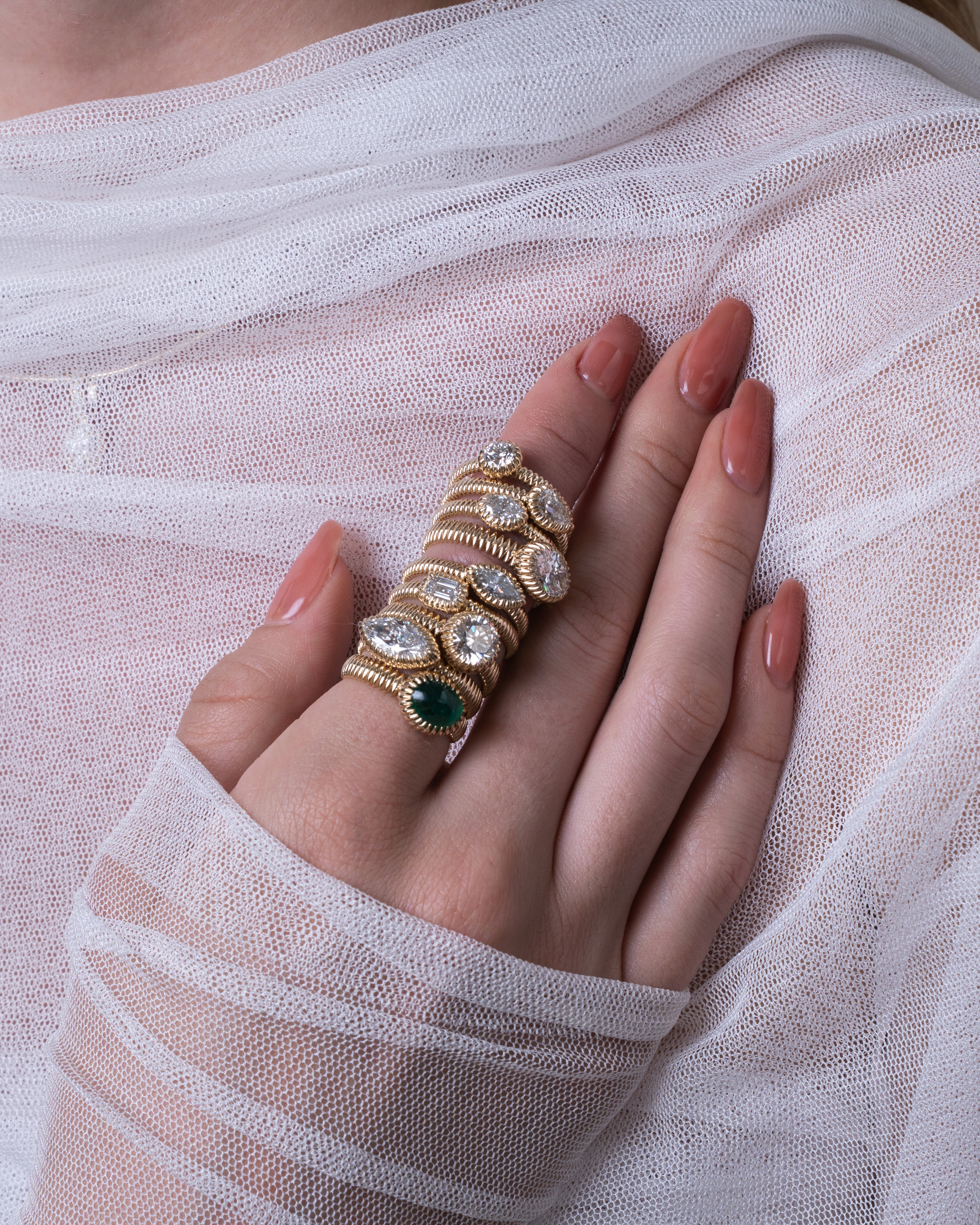 Lab Diamond Large Marquise Pleated Ring Zoe Lev Jewelry