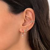 Prong Diamond Drop Chain Stud Earrings Zoe Lev Jewelry