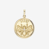 14k Gold Diamond Queen Bee Medallion Pendant Zoe Lev Jewelry