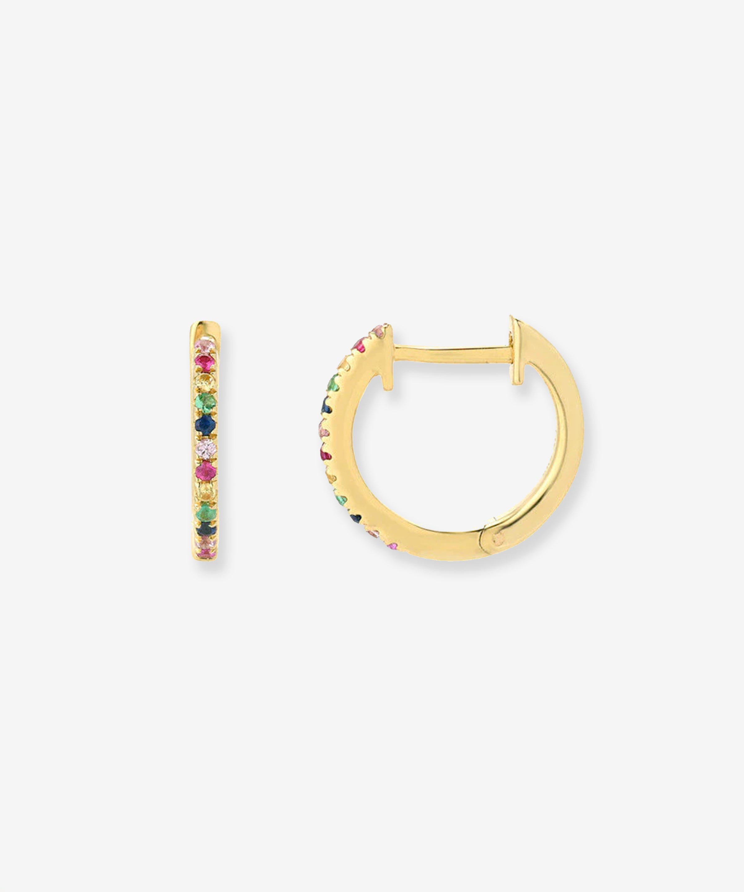 Rainbow Huggie Earrings Zoe Lev Jewelry