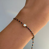 14k Gold Lab Diamond Bezel Paracord Fortune Bracelet Fortune Zoe Lev Jewelry