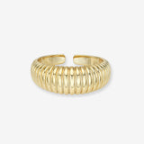Ribbed Dome Ring Vermeil Zoe Lev Jewelry