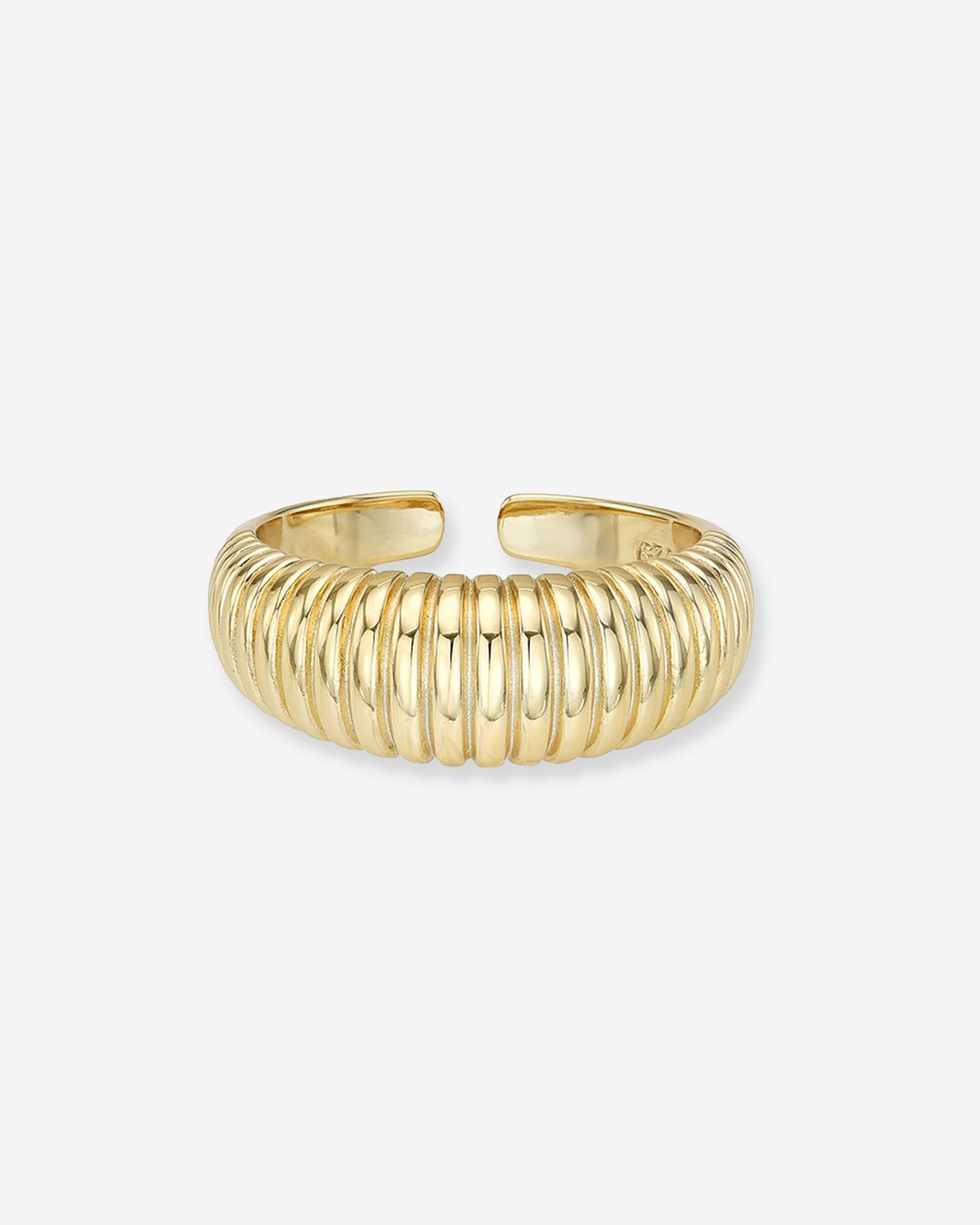 Ribbed Dome Ring Vermeil Zoe Lev Jewelry