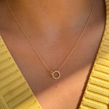 Linked Diamond Circle Necklace Zoe Lev Jewelry