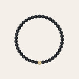 4mm Black Onyx Bead Bracelet with Diamond Bead Bead Bracelets Zoe Lev Jewelry