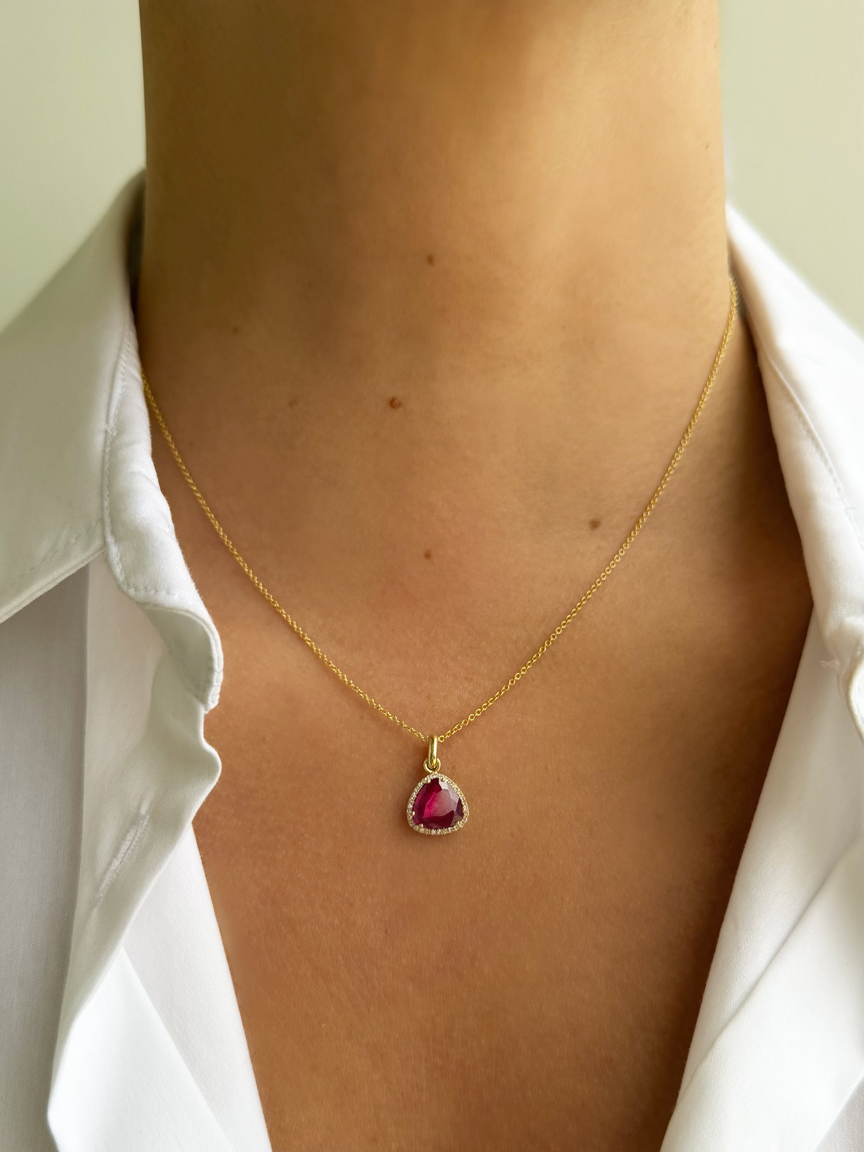 Diamond Ruby Pendant Zoe Lev Jewelry