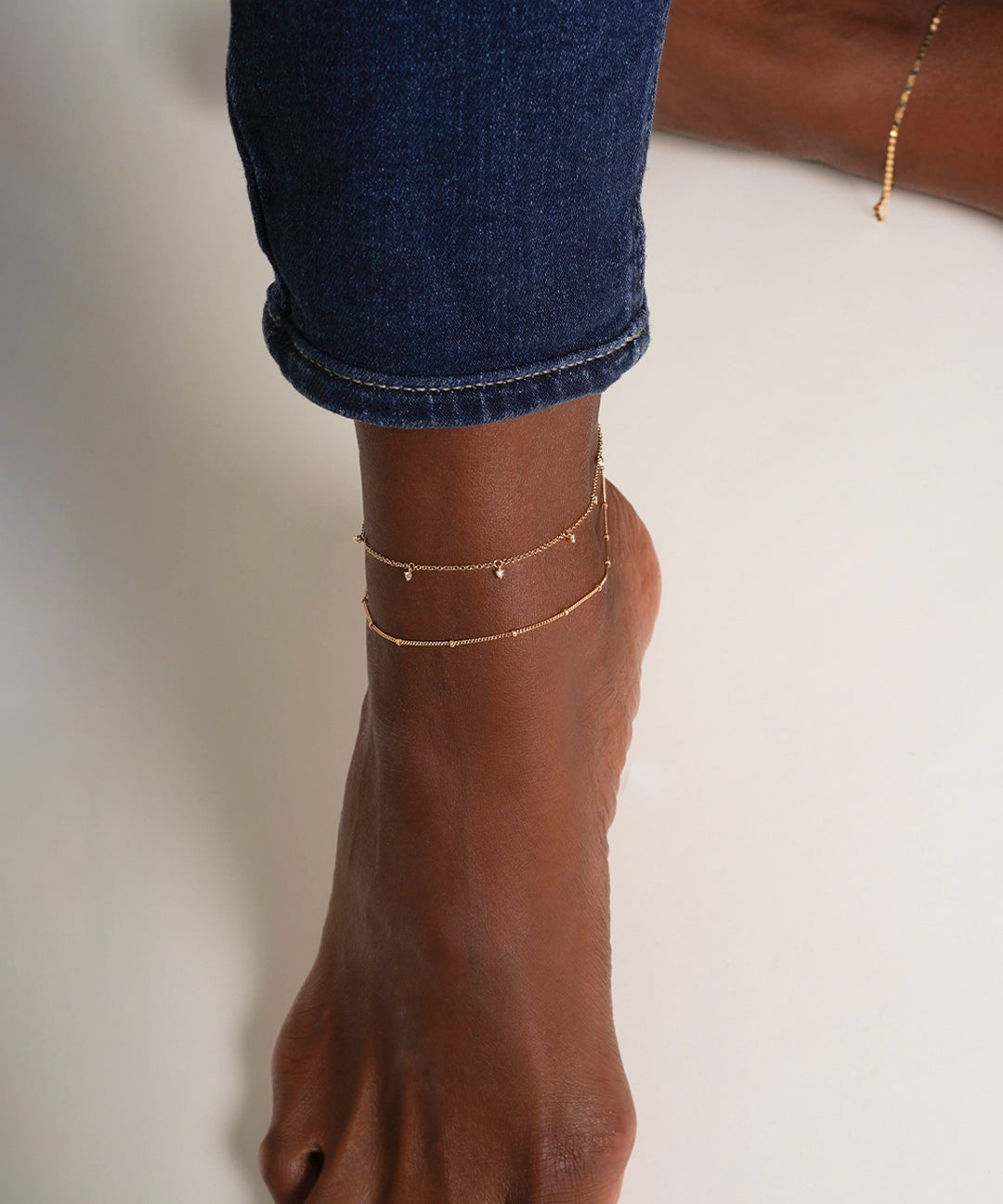 14k Gold Segment Chain Anklet Chains Zoe Lev Jewelry