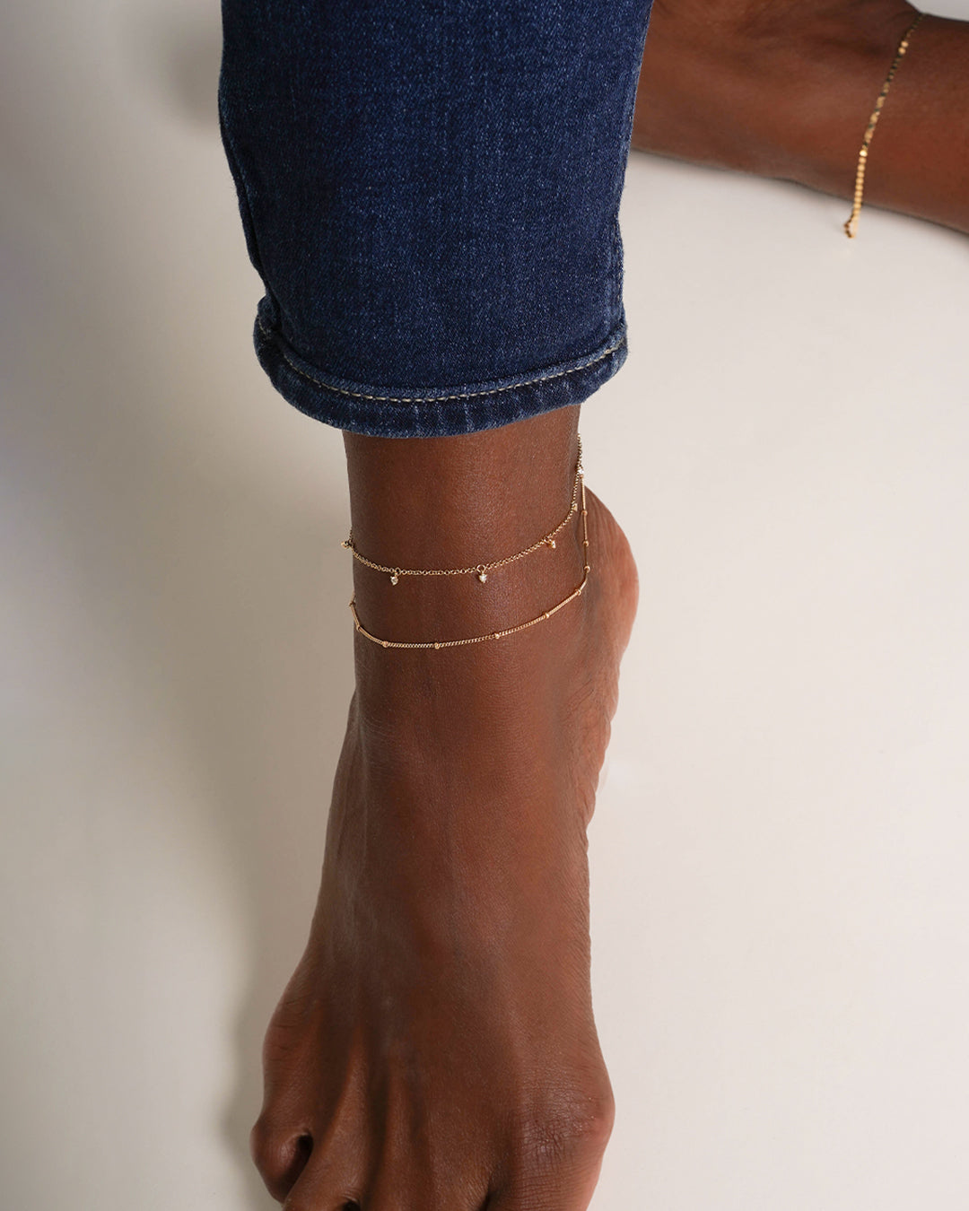 14k Gold Segment Chain Anklet Chains Zoe Lev Jewelry