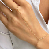 Gold Segment Hand Chain Hand Chain Zoe Lev Jewelry