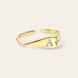 Signet Heart Ring Vermeil Zoe Lev Jewelry