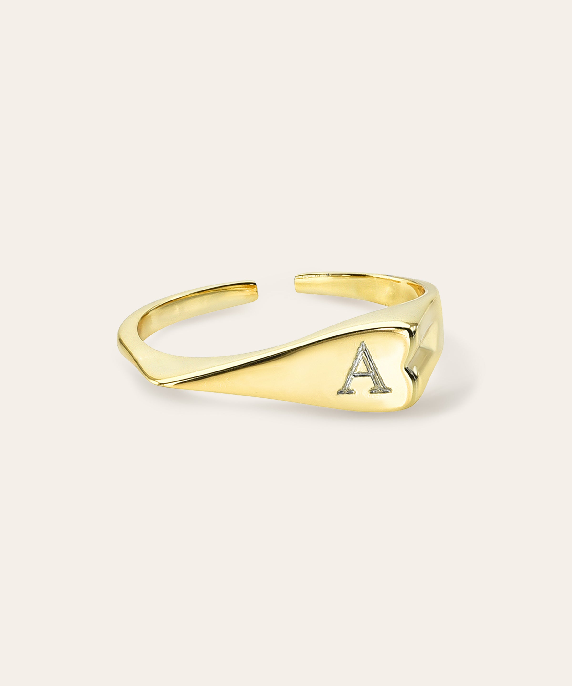 Signet Heart Ring Vermeil Zoe Lev Jewelry