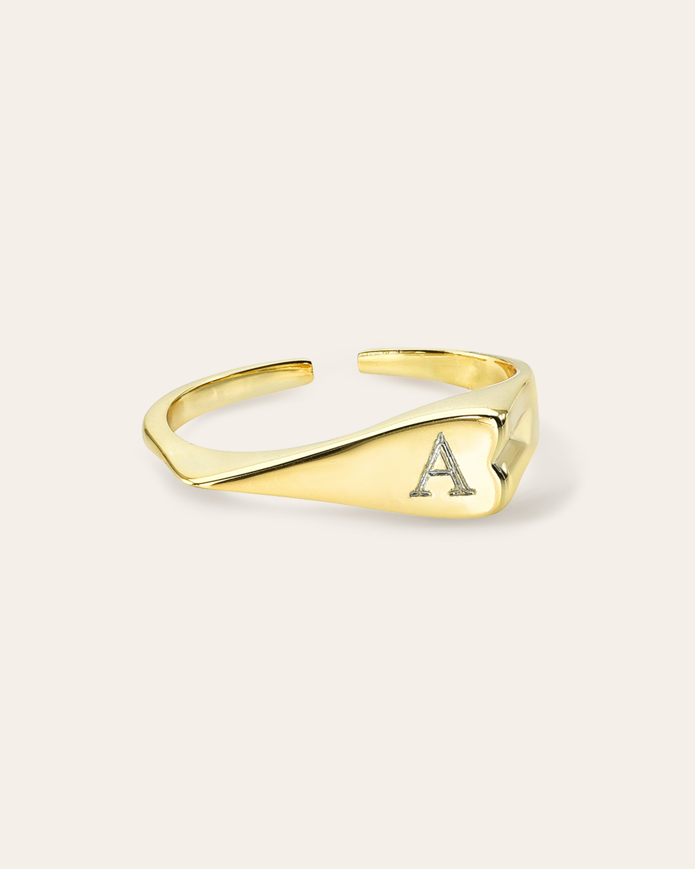 Signet Heart Ring Vermeil Zoe Lev Jewelry