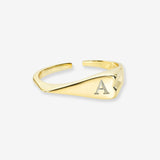 Signet Heart Ring Vermeil Zoe Lev Jewelry