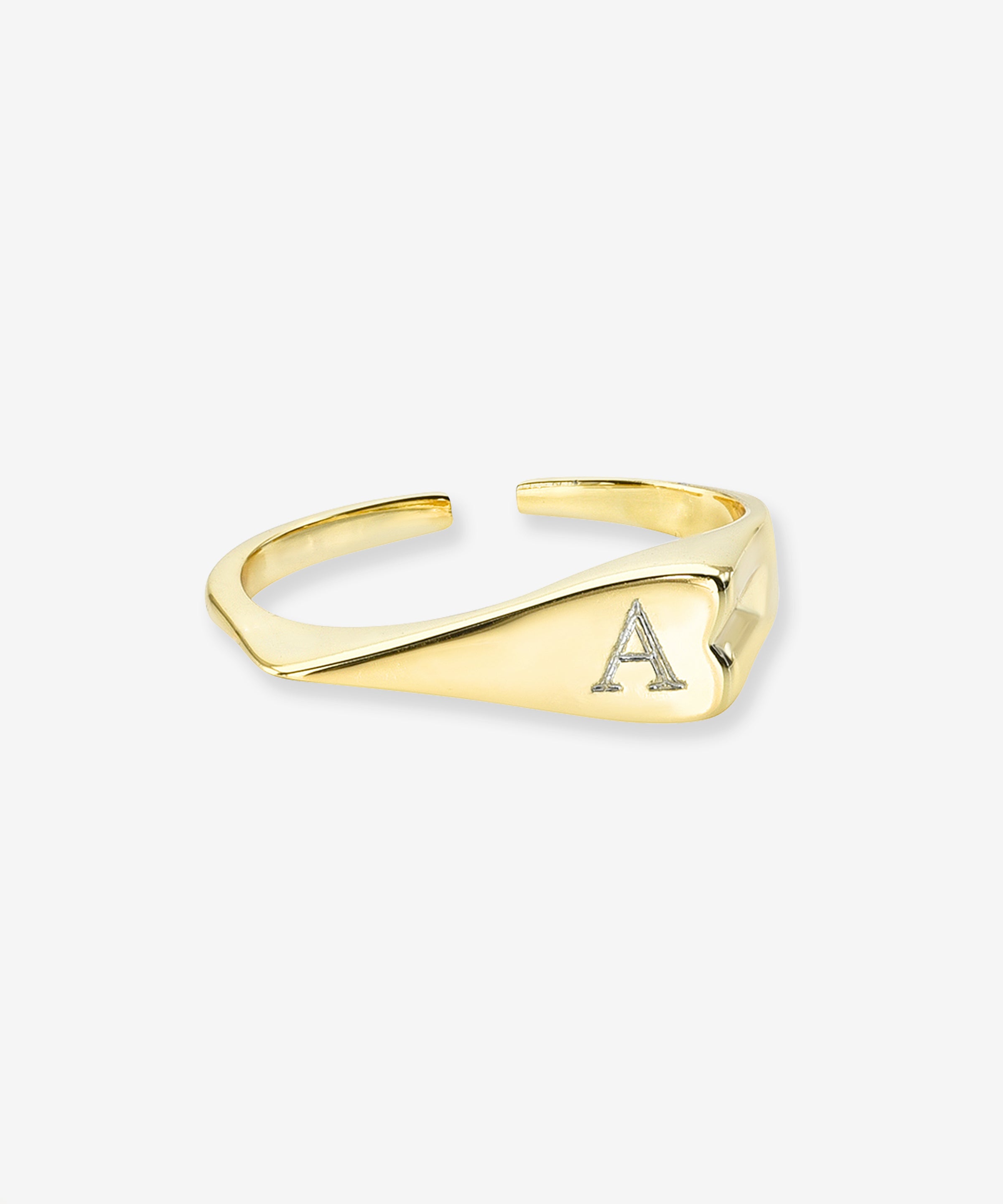 Signet Heart Ring Vermeil Zoe Lev Jewelry
