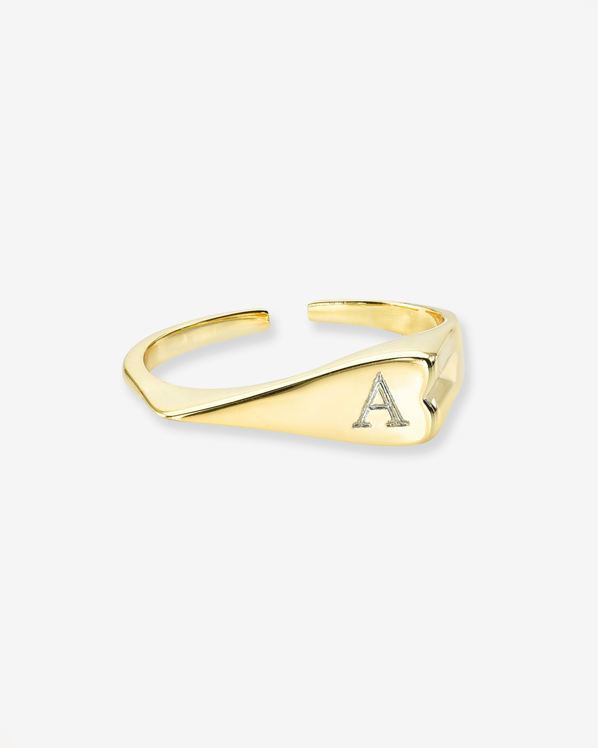 Signet Heart Ring Vermeil Zoe Lev Jewelry
