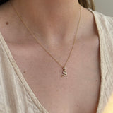 Diamond Gothic Initial Necklace Personalized Zoe Lev Jewelry