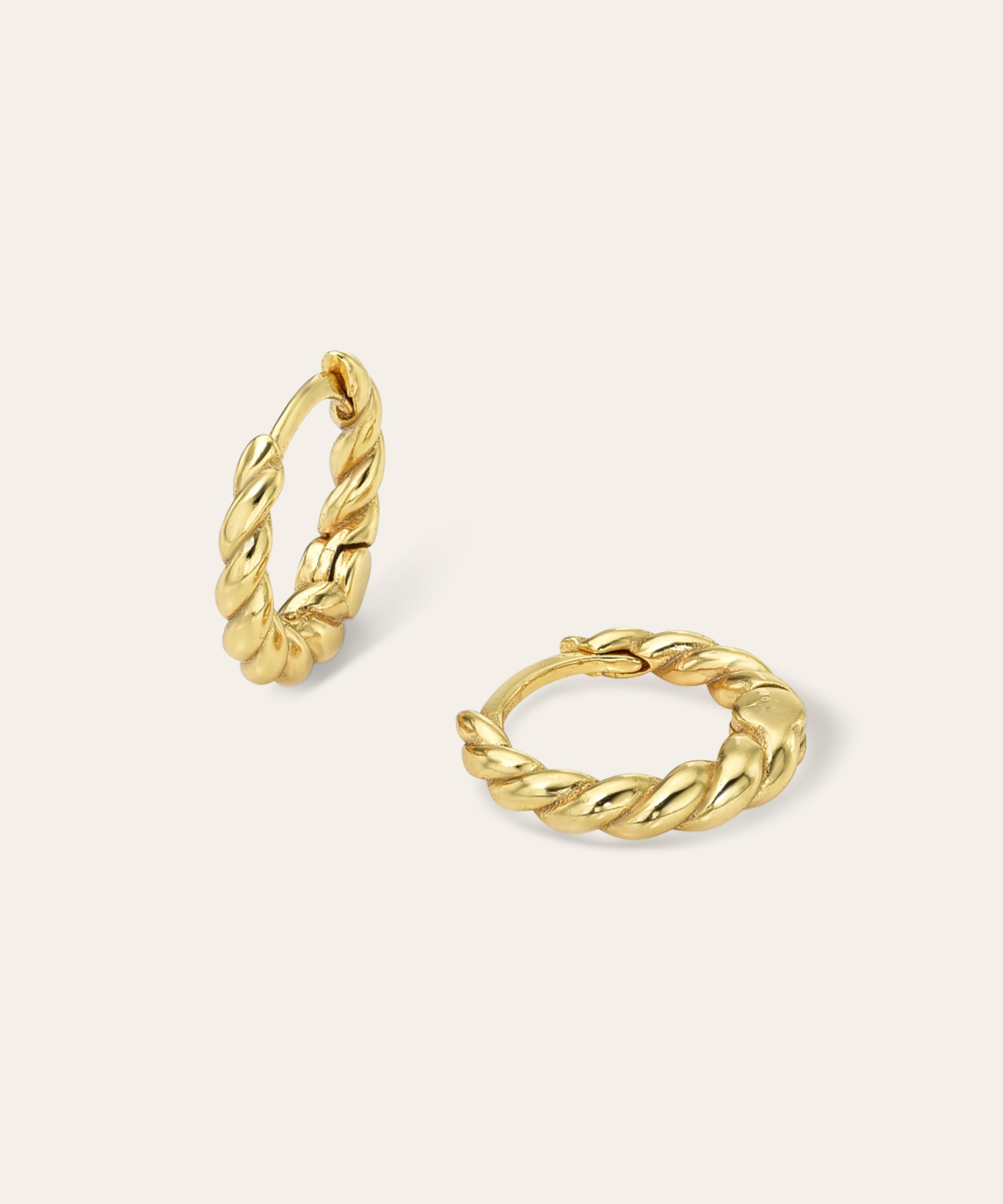 Small Braided Hoop Earrings Vermeil Zoe Lev Jewelry