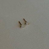 Small Pave Diamond Heart Studs - Pair SAMPLE SALE Zoe Lev Jewelry