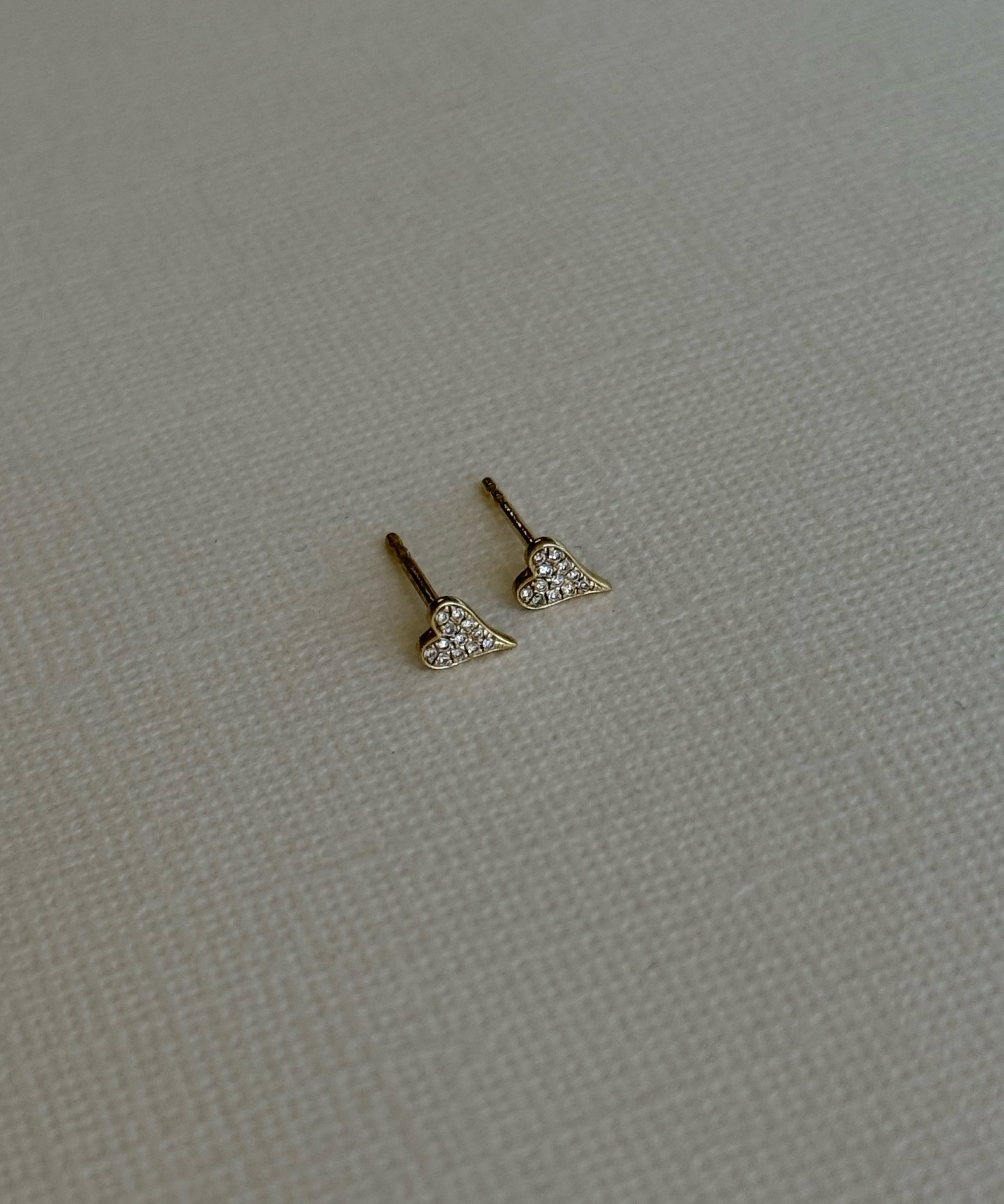 Small Pave Diamond Heart Studs - Pair SAMPLE SALE Zoe Lev Jewelry