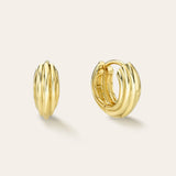 Small Ribbed Huggie Earrings Vermeil Zoe Lev Jewelry